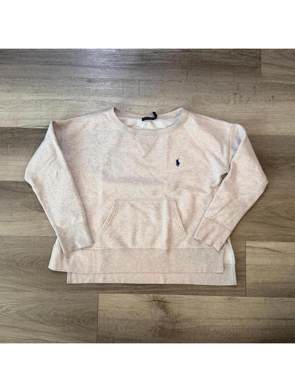 Ralph Lauren cream pink sweatshirt Size M #preppy #loungewear